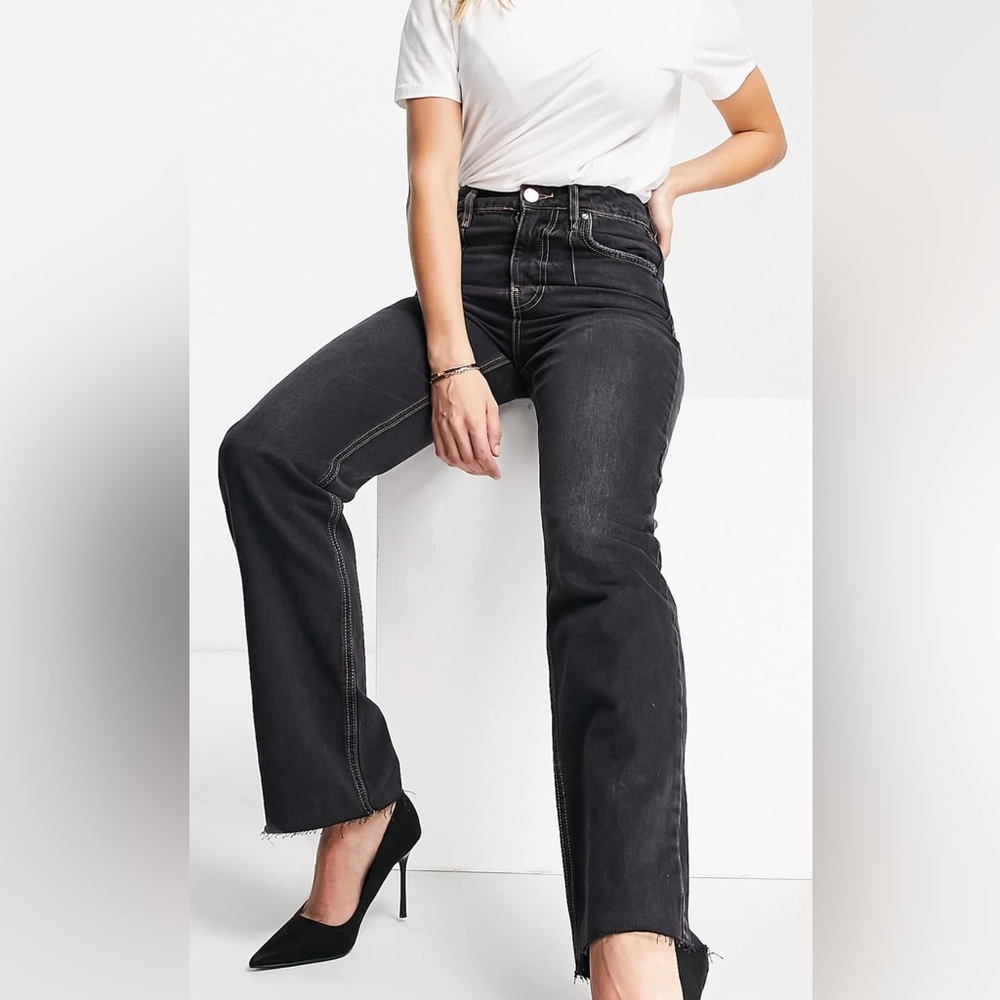 River Island Dark Gray Flare Jeans